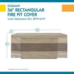 Duckcovers Elegant 56 In. Rectangle Fire Pit Cover -Fire Place Store classic accessories fire pit covers and accessories lfprec56 40 1000