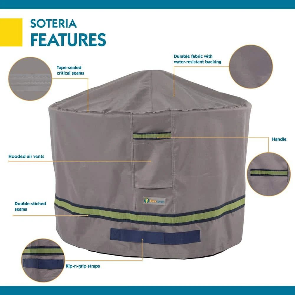 Duck Covers Soteria 50 In. Grey Round Fire Pit Cover 4 Duck Covers Soteria 50 In. Grey Round Fire Pit Cover - Image 4