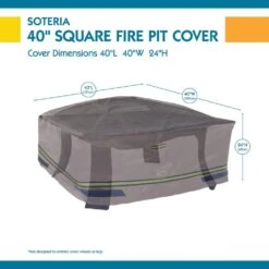 Duckcovers Soteria 40 In. Grey Square Fire Pit Cover -Fire Place Store classic accessories fire pit covers and accessories rfps4040 40 1000