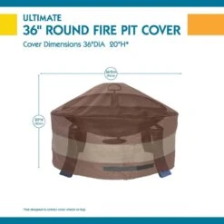 Duckcovers Ultimate 36 In. Round Fire Pit Cover -Fire Place Store classic accessories fire pit covers and accessories ufpr3620 40 1000