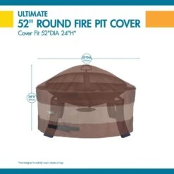 Duckcovers Ultimate 52 In. Dia X 24 In. H Round Fire Pit Cover -Fire Place Store classic accessories fire pit covers and accessories ufpr5224 40 1000