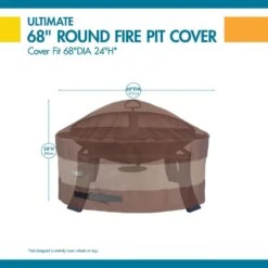 Duckcovers Ultimate 68 In. Dia X 24 In. H Round Fire Pit Cover 13 Duckcovers Ultimate 68 In. Dia X 24 In. H Round Fire Pit Cover -Fire Place Store classic accessories fire pit covers and accessories ufpr6824 40 1000