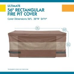 Duck Covers Ultimate 56 In. Rectangle Fire Pit Cover -Fire Place Store classic accessories fire pit covers and accessories ufprec56 40 1000