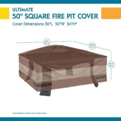 Duckcovers Ultimate 50 In. Square Fire Pit Cover -Fire Place Store classic accessories fire pit covers and accessories ufps5050 40 1000