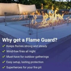 53.5 In. X 19.5 In. Tempered Glass Flame Guard -Fire Place Store clear american fire glass fire pit covers and accessories fg afpp 48 1f 1000