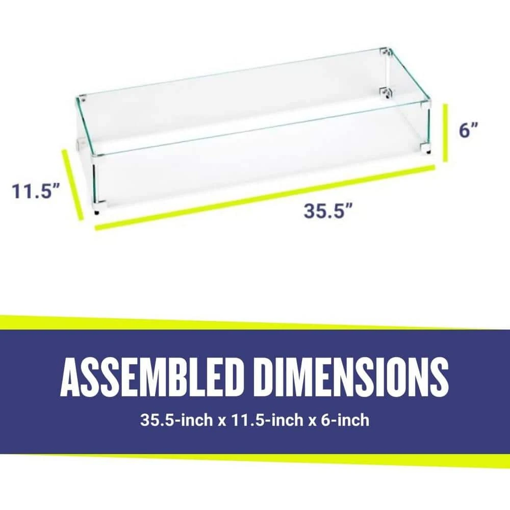 35.5 In. X 11.5 In. Tempered Glass Flame Guard 2 35.5 In. X 11.5 In. Tempered Glass Flame Guard - Image 2