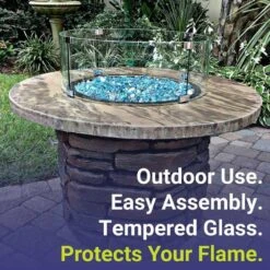29 In. Tempered Glass Flame Guard -Fire Place Store clear american fire glass fire pit covers and accessories fg rsp 25 44 1000