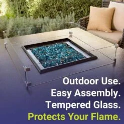 35.5 In. X 35.5 In. Tempered Glass Flame Guard 11 35.5 In. X 35.5 In. Tempered Glass Flame Guard -Fire Place Store clear american fire glass fire pit covers and accessories fg sqp 30 44 1000