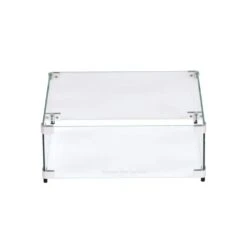 17.5 In. X 17.5 In. Square Tempered Glass Fire Pit Wind Guard For 12 In. Square Drop-In Fire Pit Pan