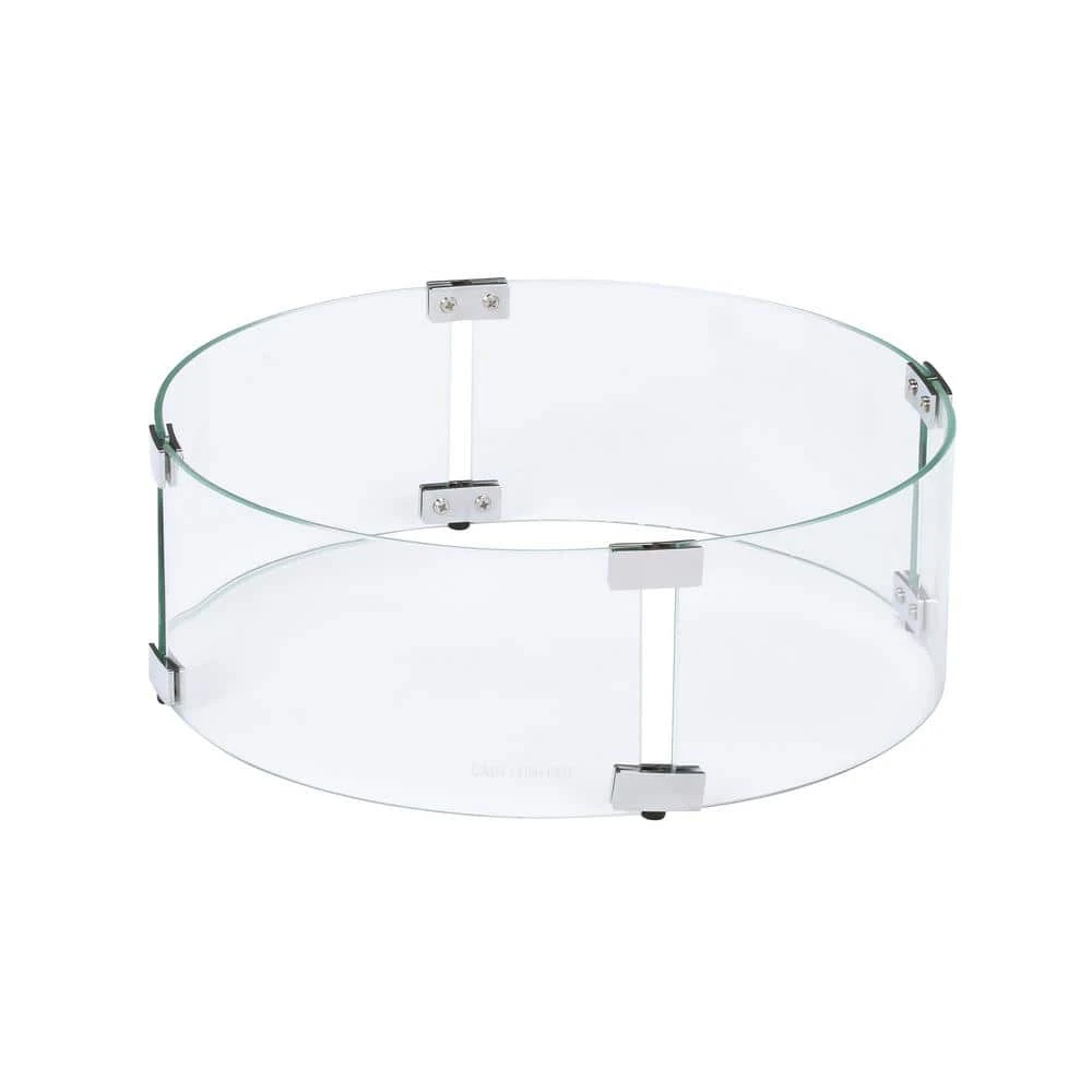 17 In. Round Tempered Glass Fire Pit Wind Guard For 13 In. Round Drop-In Fire Pit Burner Pan 2 17 In. Round Tempered Glass Fire Pit Wind Guard For 13 In. Round Drop-In Fire Pit Burner Pan - Image 2