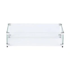 23.5 In. X 11.5 In. Tempered Glass Fire Pit Wind Guard For 18 In. X 6 In. Rectangular Drop-In Fire Pit Pan -Fire Place Store clear celestial fire glass fire pit covers and accessories fg 18 6 1f 1000