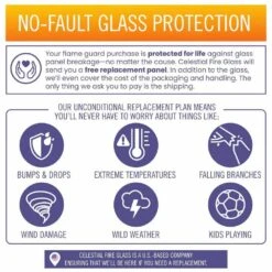 23.5 In. X 23.5 In. Square Tempered Glass Fire Pit Wind Guard For 18 In. Square Drop-In Fire Pit Pan -Fire Place Store clear celestial fire glass fire pit covers and accessories fg 18s 4f 1000