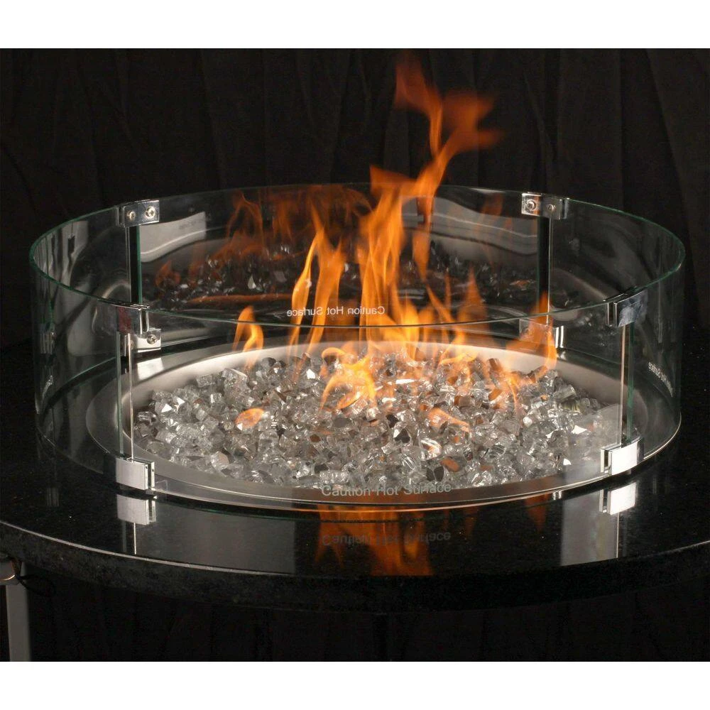 23 In. Round Tempered Glass Fire Pit Wind Guard For 19 In. Round Drop-In Fire Pit Burner Pan 4 23 In. Round Tempered Glass Fire Pit Wind Guard For 19 In. Round Drop-In Fire Pit Burner Pan - Image 4
