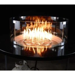 23 In. X 8 In. Tall X 19 In. Round Tempered Glass Fire Pit Wind Guard For Round Drop-In Fire Pit Burner Pan 9 23 In. X 8 In. Tall X 19 In. Round Tempered Glass Fire Pit Wind Guard For Round Drop-In Fire Pit Burner Pan -Fire Place Store clear celestial fire glass fire pit covers and accessories fg 19r8 1f 1000