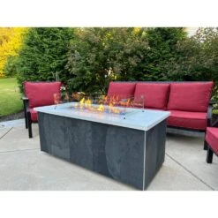 35 In. X 15 In. Tempered Glass Fire Pit Wind Guard For 30 In. X 10 In. Rectangular Drop-In Fire Pit Pan -Fire Place Store clear celestial fire glass fire pit covers and accessories fg 30 10 31 1000