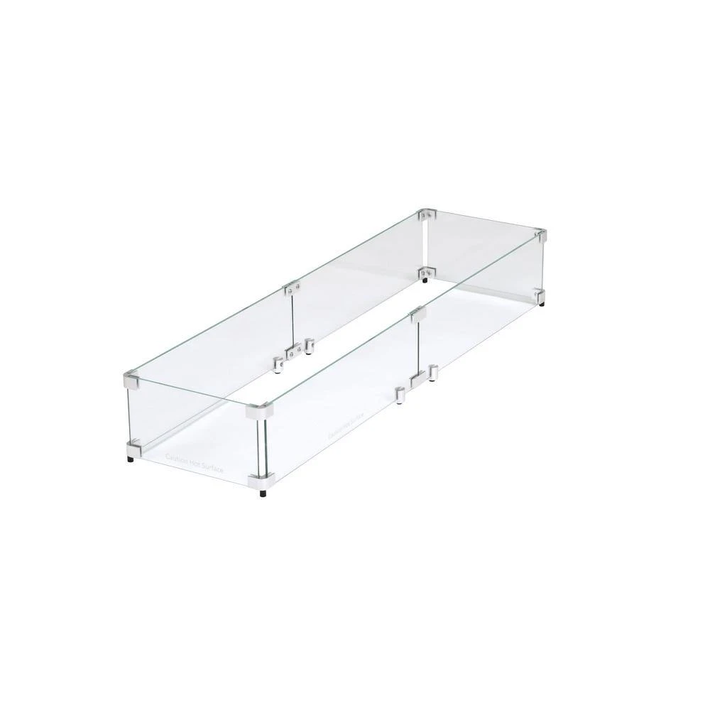 41.5 In. X 11.5 In. Tempered Glass Fire Pit Wind Guard For 36 In. X 6 In. Rectangular Drop-In Fire Pit Pan 2 41.5 In. X 11.5 In. Tempered Glass Fire Pit Wind Guard For 36 In. X 6 In. Rectangular Drop-In Fire Pit Pan - Image 2