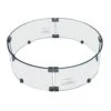 Lunar Bowl 30 In. X 7 In. Round Tempered Glass Outdoor Fire Pit Table Wind Screen With Stainless Steel Attachment Clips