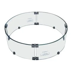 Lunar Bowl 30 In. X 7 In. Round Tempered Glass Outdoor Fire Pit Table Wind Screen With Stainless Steel Attachment Clips