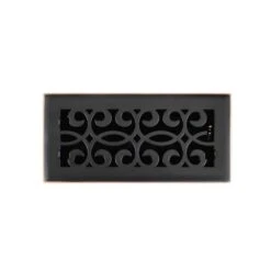 Classic Scroll 4 In. X 10 In. Steel Floor Register In Oil Rubbed Bronze