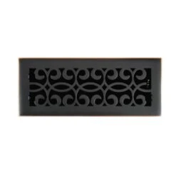Classic Scroll 4 In. X 12 In. Steel Floor Register In Oil Rubbed Bronze