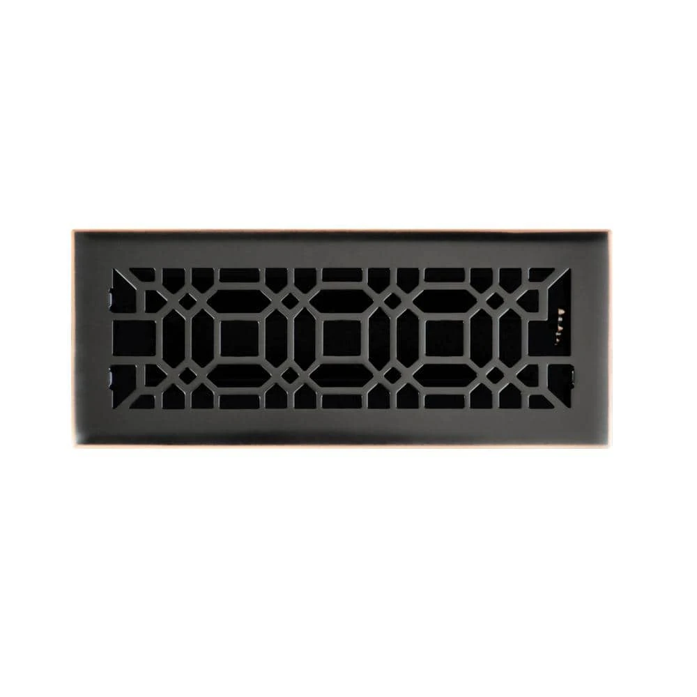 Oriental 4 In. X 12 In. Steel Floor Register In Oil Rubbed Bronze 1 Oriental 4 In. X 12 In. Steel Floor Register In Oil Rubbed Bronze
