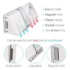 Adjustable Magnetic Heat And Air Deflector For Vents, Sidewall, And Ceiling Registers (2-Pack) 10 Adjustable Magnetic Heat And Air Deflector For Vents, Sidewall, And Ceiling Registers (2-Pack) -Fire Place Store clear home intuition registers grilles hd08601 2 1f 1000