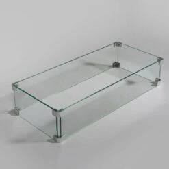 Fire Pit Wind Guard 27.1 In. X 11.6 In. X 5.5 In. Rectangular Transparent Tempered Glass With Polished Aluminum Brackets 10 Fire Pit Wind Guard 27.1 In. X 11.6 In. X 5.5 In. Rectangular Transparent Tempered Glass With Polished Aluminum Brackets -Fire Place Store clear misopily fire pit covers and accessories sa11 328b311 1f 1000