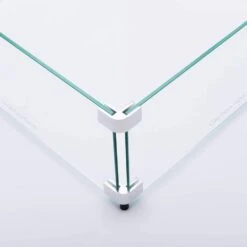 20.5 In. X 20.5 In. Square Tempered Glass Fire Pit Wind Guard For 15 In. Square Drop-In Fire Pit Pan -Fire Place Store clear tempered fire glass celestial fire glass fire pit covers and accessories fg 15s 44 1000