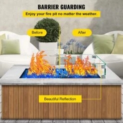Fire Pit Wind Guard 29.5 In. X 13.6 In. X 4 In. Fire Pit Tempered Glass Wind Guard Fence 0.3 In. Thick Fire Pit Insert -Fire Place Store clear vevor fire pit covers and accessories ffb29x13x4 5yc001v0 1f 1000
