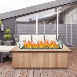 Fire Pit Wind Guard 29.5 In. X 13.6 In. X 4 In. Fire Pit Tempered Glass Wind Guard Fence 0.3 In. Thick Fire Pit Insert -Fire Place Store clear vevor fire pit covers and accessories ffb29x13x4 5yc001v0 31 1000