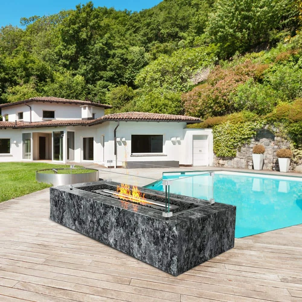 Glass Wind Guard For Rectangular Fire Pit Table 31 X 12.5 X 6.5 In. X 0.31 In. Thick Sturdy Tempered Glass Panel W/Feet 8 Glass Wind Guard For Rectangular Fire Pit Table 31 X 12.5 X 6.5 In. X 0.31 In. Thick Sturdy Tempered Glass Panel W/Feet - Image 8