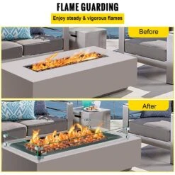 35.5 In. X 11.5 In. X 6 In. Fire Pit Wind Guard Rectangular Glass Shield 0.3 In. Thick Clear Tempered Glass Flame Guard -Fire Place Store clear vevor fire pit covers and accessories fx35 511 56infnj5v0 4f 1000