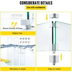 35.5 In. X 11.5 In. X 6 In. Fire Pit Wind Guard Rectangular Glass Shield 0.3 In. Thick Clear Tempered Glass Flame Guard -Fire Place Store clear vevor fire pit covers and accessories fx35 511 56infnj5v0 fa 1000