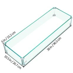 Fire Pit Wind Guard 38 X 10.5 X 6 In. Glass Wind Guard 0.3 In. Thick Rectangular Glass Shield For Propane,Gas,Outdoor -Fire Place Store clear vevor fire pit covers and accessories fxff3810 56injwbgv0 76 1000