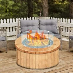 Fire Pit Wind Guard 23 X 23 X 8 In. Glass Flame Guard 1/4 In. Thick Round Glass Shield -Fire Place Store clear vevor fire pit covers and accessories yxblffbyc2383ecv3v0 31 1000