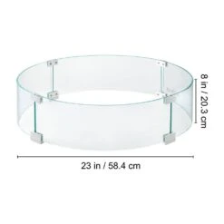 Fire Pit Wind Guard 23 X 23 X 8 In. Glass Flame Guard 1/4 In. Thick Round Glass Shield -Fire Place Store clear vevor fire pit covers and accessories yxblffbyc2383ecv3v0 76 1000