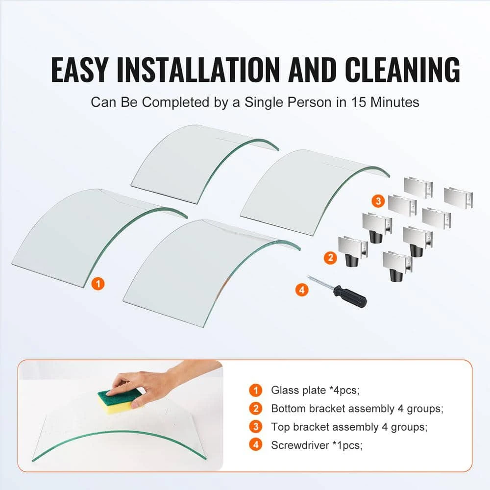 Fire Pit Wind Guard 29 X 8 In. Round Glass Flame Shield 0.24 In. Thick Fire Table Accessory Clear Tempered Glass Guard 4 Fire Pit Wind Guard 29 X 8 In. Round Glass Flame Shield 0.24 In. Thick Fire Table Accessory Clear Tempered Glass Guard - Image 4