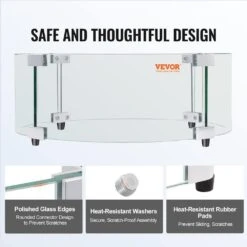 Fire Pit Wind Guard 29 X 8 In. Round Glass Flame Shield 0.24 In. Thick Fire Table Accessory Clear Tempered Glass Guard 12 Fire Pit Wind Guard 29 X 8 In. Round Glass Flame Shield 0.24 In. Thick Fire Table Accessory Clear Tempered Glass Guard -Fire Place Store clear vevor fire pit covers and accessories yxblffbyc296yxwc3v0 44 1000