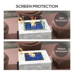Fire Pit Square Flame Guard Screen, 22.5 In. X 22.5 In. Clear Tempered Glass Fire Table Wind Guard Shield 15 Fire Pit Square Flame Guard Screen, 22.5 In. X 22.5 In. Clear Tempered Glass Fire Table Wind Guard Shield -Fire Place Store clear westin outdoor fire pit covers and accessories oh4001 b fa 1000