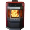 Burgundy 2800 Sq. Ft. EPA Certified Pellet Stove With 55 Lbs. Hopper And Stainless Steel Door Trim