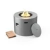 Loren 32 In. W 50,000 BTU Round Propane Gas Alloy Steel Frame Concrete Style Fire Pit Table In Gray