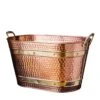 33QT Copper Metal Tub For Indoor Firewood Storage, Ash Bucket, Outdoor Ice Bucket, Laundry Basket, & Living Room Storage