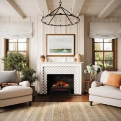 27 In. Infrared Smart Wi-Fi And Remote Control Electric Fireplace Log Set With LED Flames, Crackling Sound -Fire Place Store country living electric fireplace logs cl ls 200 3 31 1000