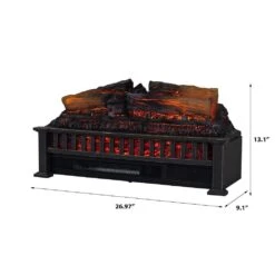 27 In. Infrared Smart Wi-Fi And Remote Control Electric Fireplace Log Set With LED Flames, Crackling Sound -Fire Place Store country living electric fireplace logs cl ls 200 3 4f 1000