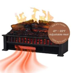 27 In. Infrared Smart Wi-Fi And Remote Control Electric Fireplace Log Set With LED Flames, Crackling Sound -Fire Place Store country living electric fireplace logs cl ls 200 3 c3 1000