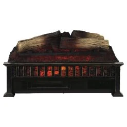 23 In. Infrared Electric Fireplace Log Set Heater With Adjustable LED Flames And Remote, Crackling Sound -Fire Place Store country living electric fireplace logs cl ls 812 1 2 44 1000