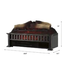 23 In. Infrared Electric Fireplace Log Set Heater With Adjustable LED Flames And Remote, Crackling Sound -Fire Place Store country living electric fireplace logs cl ls 812 1 2 4f 1000