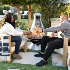 31 In. X 31 In. Steel Chimenea Propane Fire Pit In Black -Fire Place Store cuisinart outdoors chimineas coh 600 4f 1000