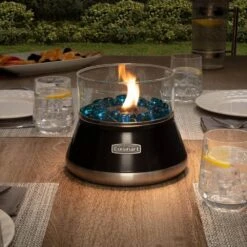 Outdoor 7.25 In. H Petite Tabletop Fire Bowl With Glass Stones -Fire Place Store cuisinart outdoors outdoor fireplaces coh 700 31 1000