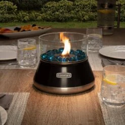 Outdoor 7.25 In. H Petite Tabletop Fire Bowl With Glass Stones -Fire Place Store cuisinart outdoors outdoor fireplaces coh 700 40 1000